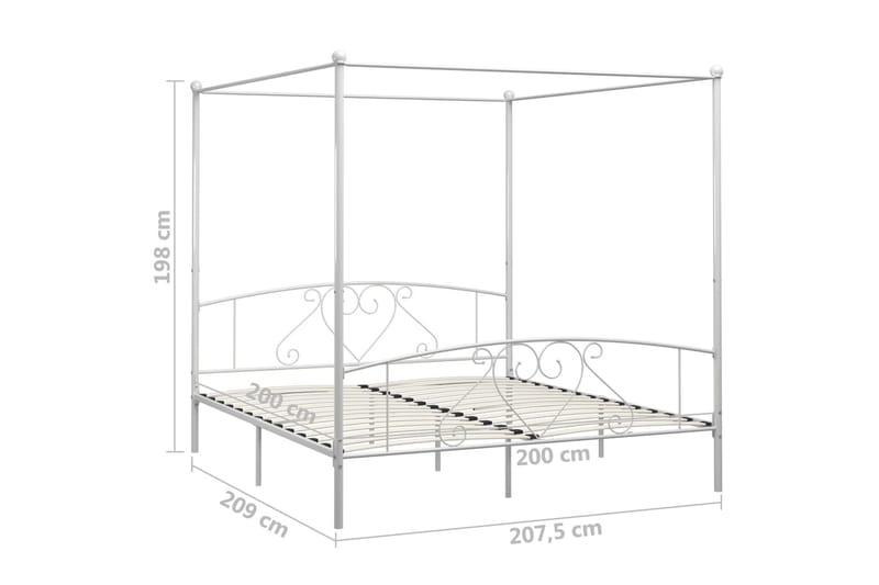 Himmelsäng vit metall 200x200 cm - Vit - Himmelsäng Himmelsäng vit metall 200x200 cm - Vit - Himmelsäng