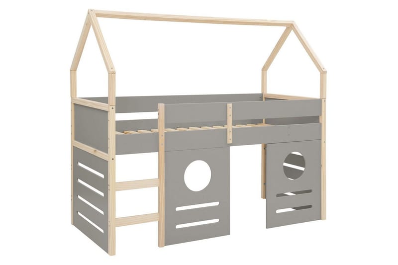 Himmelsäng Square Line med panel Grå, Grå