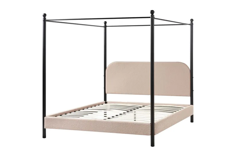 Himmelssäng Dannemois - Taupe, svart, 160x200 cm - Möbler - Säng - Himmelsäng