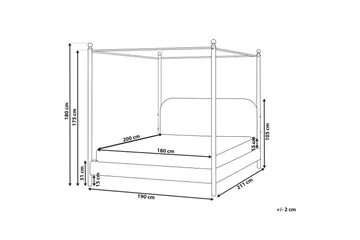 Himmelssäng Dannemois - Taupe, svart, 180x200 cm - Möbler - Säng - Himmelsäng