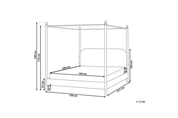 Himmelssäng Dannemois - Vit, Svart, 140x200 cm - Möbler - Säng - Himmelsäng