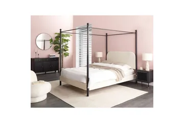 Himmelssäng Dannemois - Vit, Svart, 140x200 cm - Möbler - Säng - Himmelsäng