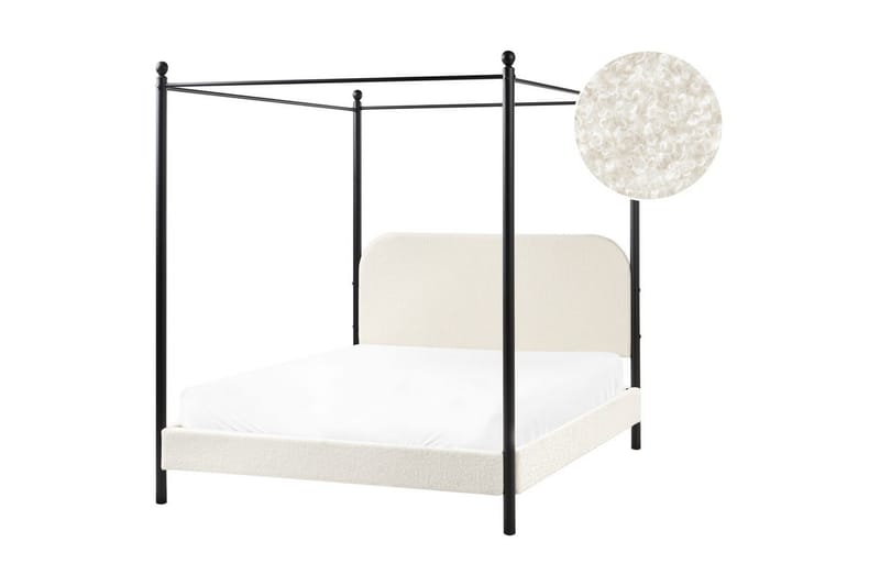 Himmelssäng Dannemois - Vit, Svart, 140x200 cm - Möbler - Säng - Himmelsäng