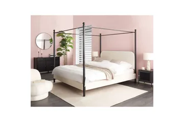 Himmelssäng Dannemois - Vit, Svart, 180x200 cm - Möbler - Säng - Himmelsäng