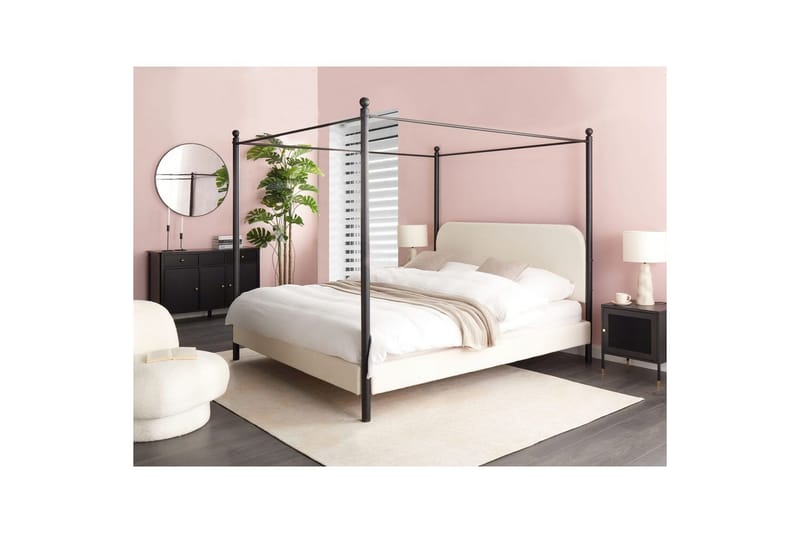 Himmelssäng Dannemois - Vit, Svart, 180x200 cm - Möbler - Säng - Himmelsäng