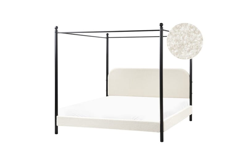 Himmelssäng Dannemois - Vit, Svart, 180x200 cm - Möbler - Säng - Himmelsäng