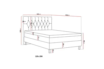 HVILA Classic Komplett Sängpaket 120x200 cm Kontinentalsäng med diamant sänggavel - Grå - Möbler - Säng - Kontinentalsäng