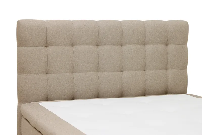 HVILA Classic Komplett Sängpaket 140x200 cm Kontinentalsäng med rutad sänggavel - Beige - Möbler - Säng - Kontinentalsäng