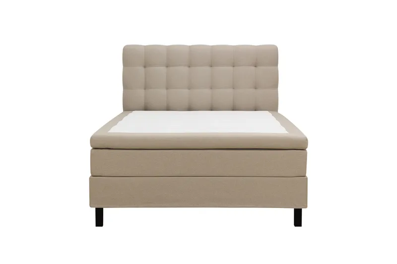 HVILA Classic Komplett Sängpaket 140x200 cm Kontinentalsäng med rutad sänggavel, Beige