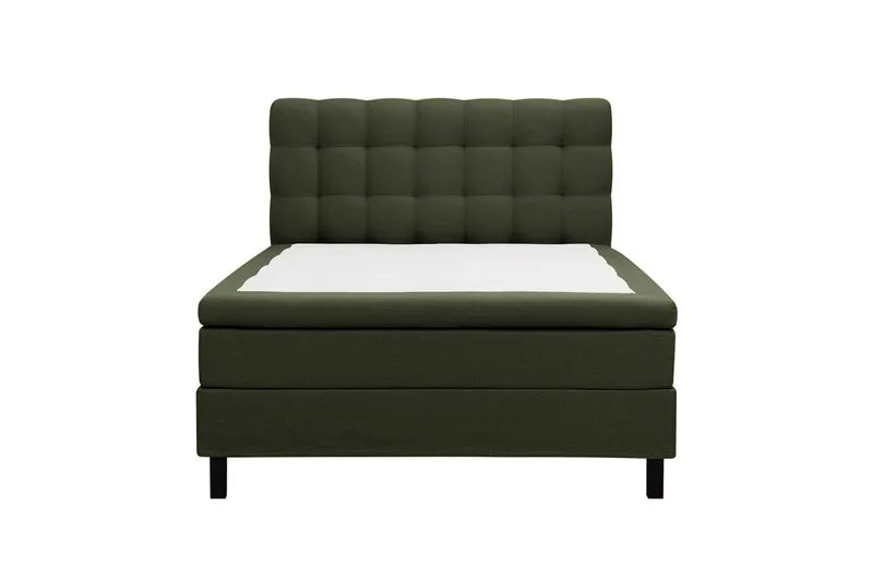 HVILA Classic Komplett Sängpaket 140x200 cm Kontinentalsäng med rutad sänggavel, Grön