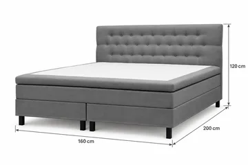 HVILA Classic Komplett Sängpaket 160x200 cm Kontinentalsäng med diamant sänggavel - Grå - Möbler - Säng - Kontinentalsäng