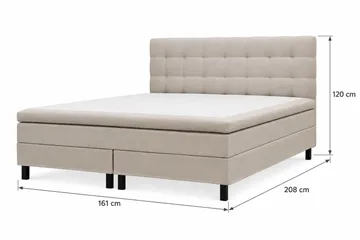 HVILA Classic Komplett Sängpaket 160x200 cm Kontinentalsäng med rutad sänggavel - Beige - Möbler - Säng - Kontinentalsäng