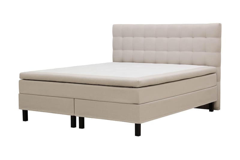 HVILA Classic Komplett Sängpaket 160x200 cm Kontinentalsäng med rutad sänggavel - Beige - Möbler - Säng - Kontinentalsäng