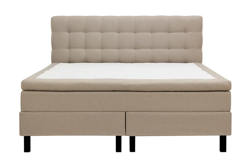 HVILA Classic Komplett Sängpaket 160x200 cm Kontinentalsäng med rutad sänggavel - Beige - Möbler - Säng - Kontinentalsäng