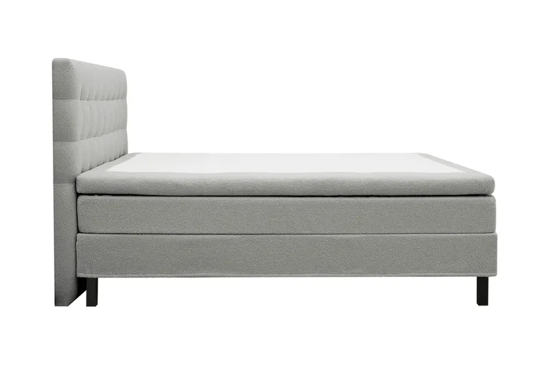 HVILA Classic Komplett Sängpaket 160x200 cm Kontinentalsäng med rutad sänggavel - Grå / Teddy - Möbler - Säng - Kontinentalsäng