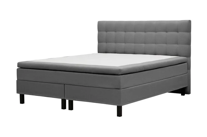 HVILA Classic Komplett Sängpaket 160x200 cm Kontinentalsäng med rutad sänggavel - Grå - Möbler - Säng - Kontinentalsäng
