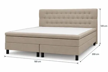 HVILA Classic Komplett Sängpaket 180x200 cm Kontinentalsäng med diamant sänggavel - Beige - Möbler - Säng - Kontinentalsäng