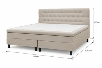 HVILA Classic Komplett Sängpaket 180x200 cm Kontinentalsäng med diamant sänggavel - Beige - Möbler - Säng - Kontinentalsäng
