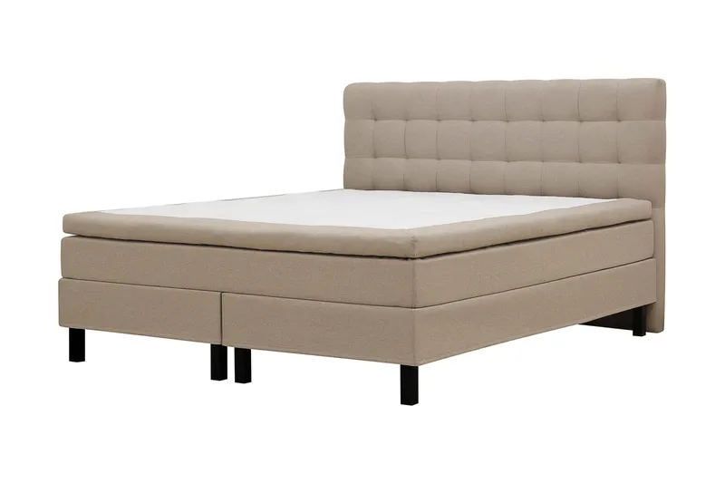 HVILA Classic Komplett Sängpaket 180x200 cm Kontinentalsäng med rutad sänggavel - Beige - Möbler - Säng - Kontinentalsäng