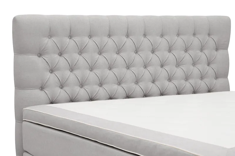 HVILA Lyx Komplett Sängpaket 160x200 cm Kontinentalsäng med knappad sänggavel - Grå - Möbler - Säng - Kontinentalsäng