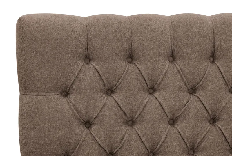 HVILA Lyx Komplett Sängpaket 160x200 cm Kontinentalsäng med knappad sänggavel i chenille - Mörkbrun - Möbler - Säng - Kontinentalsäng