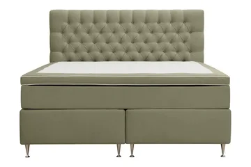 HVILA Lyx Komplett Sängpaket 160x200 cm Kontinentalsäng med knappad sänggavel i sammet