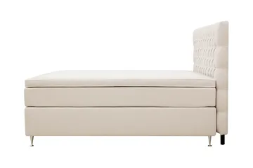 HVILA Lyx Komplett Sängpaket 160x200 cm Kontinentalsäng med knappad sänggavel - Ljusbeige - Möbler - Säng - Kontinentalsäng