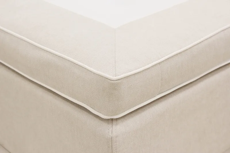 HVILA Lyx Komplett Sängpaket 160x200 cm Kontinentalsäng med knappad sänggavel - Ljusbeige - Möbler - Säng - Kontinentalsäng