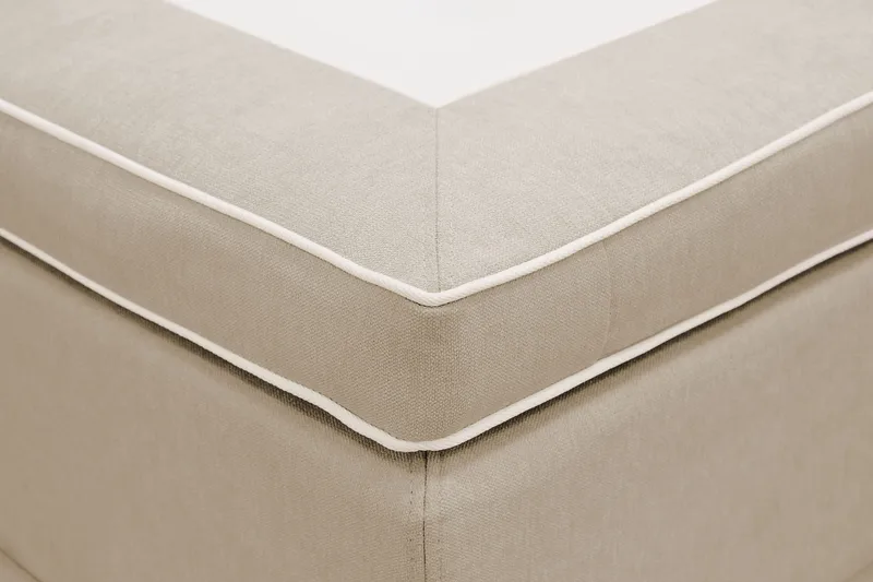 HVILA Lyx Komplett Sängpaket 180x200 cm Kontinentalsäng med knappad sänggavel - Beige - Möbler - Säng - Kontinentalsäng