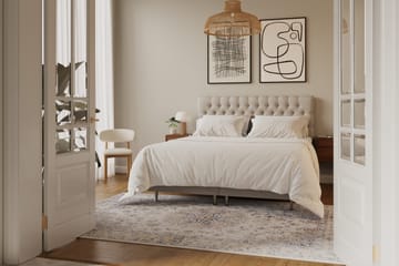 HVILA Lyx Komplett Sängpaket 180x200 cm Kontinentalsäng med knappad sänggavel - Beige - Möbler - Säng - Kontinentalsäng