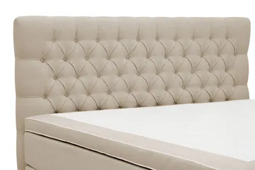 HVILA Lyx Komplett Sängpaket 180x200 cm Kontinentalsäng med knappad sänggavel - Beige - Möbler - Säng - Kontinentalsäng