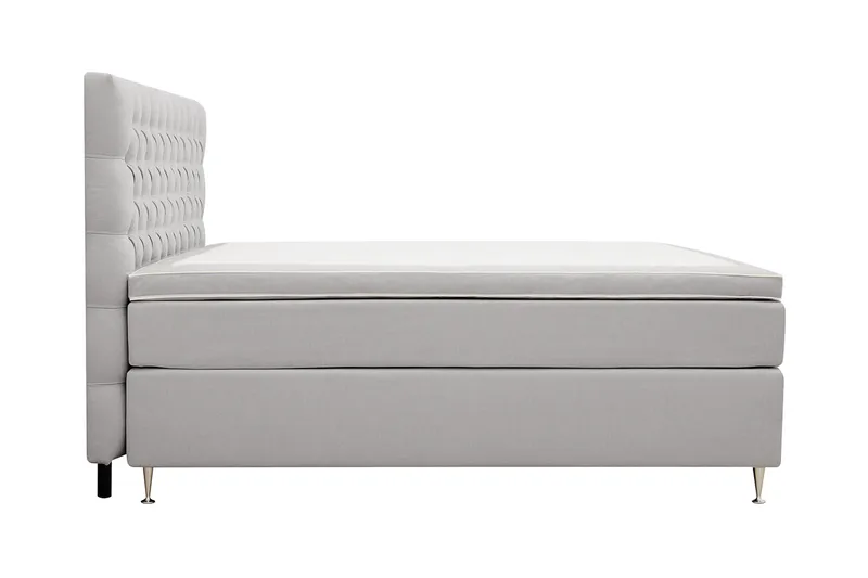 HVILA Lyx Komplett Sängpaket 180x200 cm Kontinentalsäng med knappad sänggavel - Grå - Möbler - Säng - Kontinentalsäng