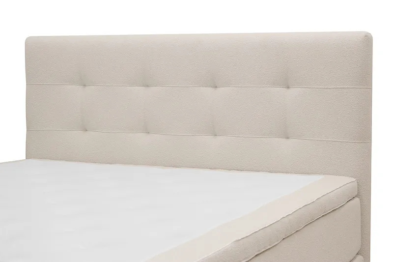 HVILA Premium Komplett Sängpaket 180x200 cm Kontinentalsäng med Sänggavel - Ljusbeige Bouclé - Möbler - Säng - Kontinentalsäng