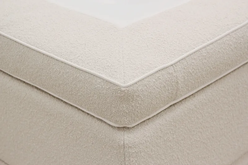 HVILA Premium Komplett Sängpaket 180x200 cm Kontinentalsäng med Sänggavel - Ljusbeige Bouclé - Möbler - Säng - Kontinentalsäng