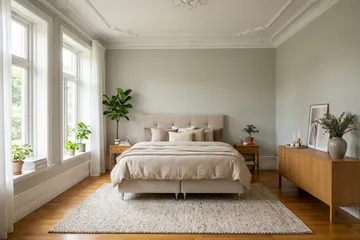 HVILA Premium Komplett Sängpaket 180x200 cm Kontinentalsäng med Sänggavel - Beige Tyg - Möbler - Säng - Kontinentalsäng