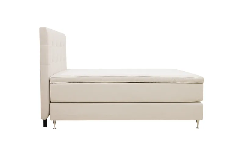 HVILA Premium Kontinentalsäng 160x200 cm - Ljusbeige Tyg - Möbler - Säng - Kontinentalsäng