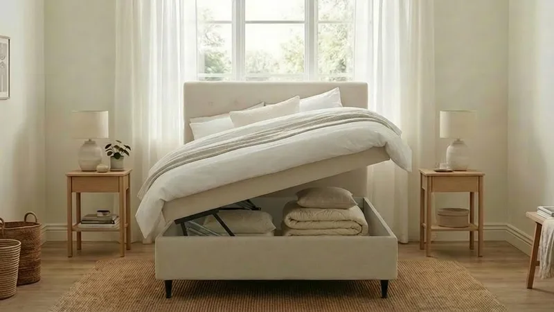 HVILA Plus Komplett Sängpaket med Förvaring 120x200 cm - Ljusbeige - Möbler - Säng - Säng med förvaring