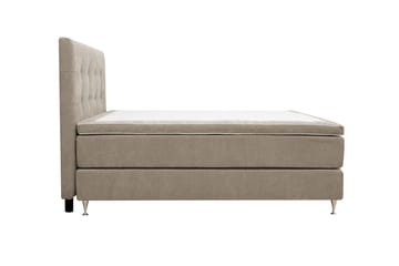 HVILA Premium Komplett Sängpaket 160x200 cm Kontinentalsäng med Sänggavel - Ljusbrun Tyg - Möbler - S äng - Kontinentalsäng