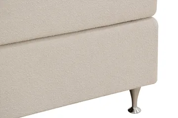 HVILA Premium Komplett Sängpaket 180x200 cm Kontinentalsäng med Sänggavel - Ljusbeige Bouclé - Möbler - Säng - Kontinentalsäng