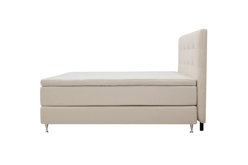 HVILA Premium Komplett Sängpaket 180x200 cm Kontinentalsäng med Sänggavel - Ljusbeige Bouclé - Möbler - Säng - Kontinentalsäng