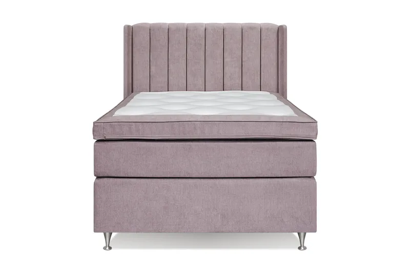Joluma Komplett Sängpaket – Kontinentalsäng 120x200 cm i Tyg med Sänggavel + Bäddmadrass med Fasthetsgrad Fast - Vintagerose - Möbler - Säng - Kontinentalsäng