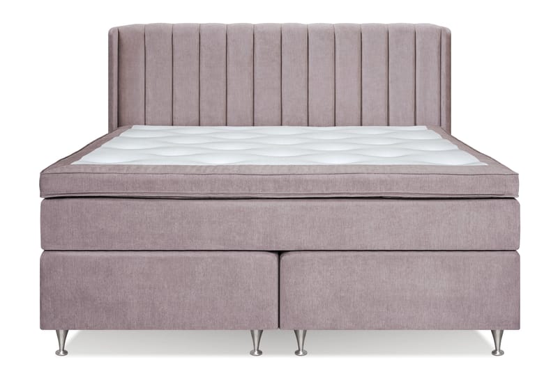 Joluma Komplett Sängpaket – Kontinentalsäng 160x200 cm i Tyg med Sänggavel + Bäddmadrass med Fasthetsgrad Fast - Vintagerose - Möbler - Säng - Kontinentalsäng