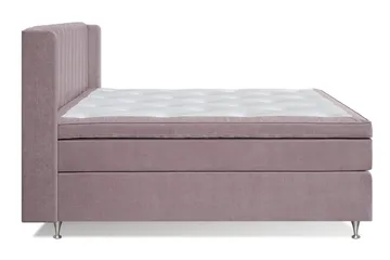 Joluma Komplett Sängpaket – Kontinentalsäng 160x200 cm i Tyg med Sänggavel + Bäddmadrass med Fasthetsgrad Fast - Vintagerose - Möbler - Säng - Kontinentalsäng