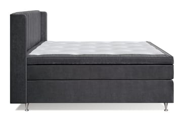 Joluma Komplett Sängpaket – Kontinentalsäng 180x200 cm i Tyg med Sänggavel + Bäddmadrass med Fasthetsgrad Fast - Mörkgrå - Möbler - Säng - Kontinentalsäng