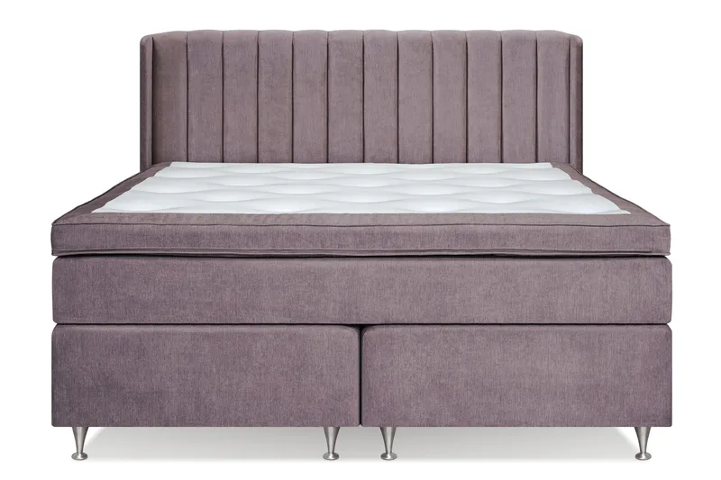 Joluma Komplett Sängpaket – Kontinentalsäng 180x200 cm i Tyg med Sänggavel + Bäddmadrass med Fasthetsgrad Fast - Mörkrosa - Möbler - Säng - Kontinentalsäng