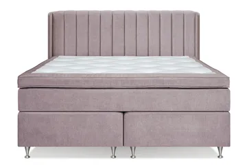 Joluma Komplett Sängpaket – Kontinentalsäng 180x200 cm i Tyg med Sänggavel + Bäddmadrass med Fasthetsgrad Medium - Vintagerose - Möbler - Säng - Kontinentalsäng