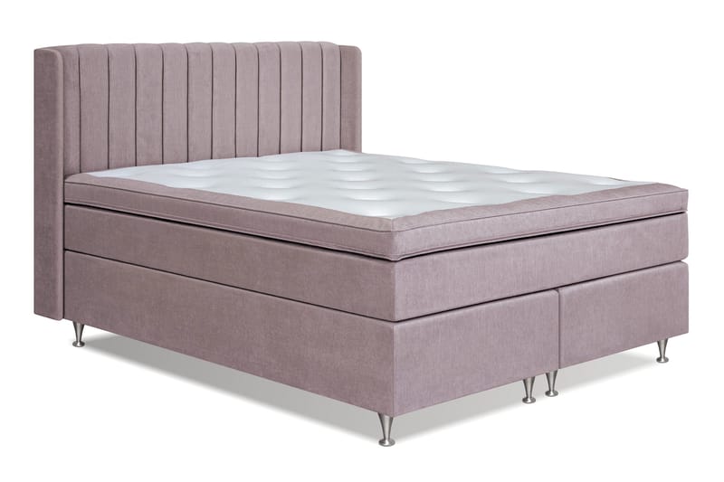 Joluma Komplett Sängpaket – Kontinentalsäng 180x200 cm i Tyg med Sänggavel + Bäddmadrass med Fasthetsgrad Medium - Vintagerose - Möbler - Säng - Kontinentalsäng