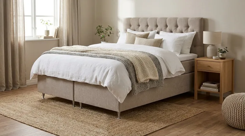 Joluma Sängpaket Fast 180x200 cm - Beige - Möbler - Säng - Kontinentalsäng