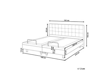 Justerbar säng Duke - Grå, svart, 160x200 cm - Möbler - Säng - Ställbar säng