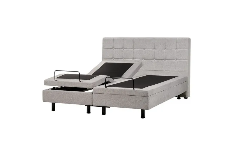 Justerbar säng Duke, Grå, svart, 160x200 cm